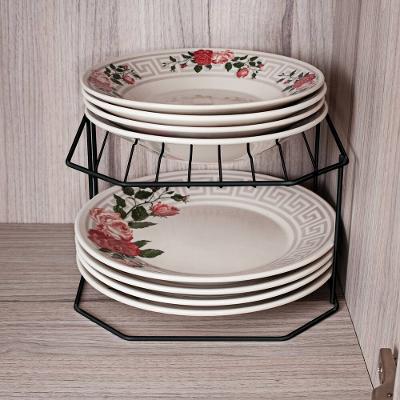 Organizador Duplo para Pratos Utimil Pintura em Epóxi Preto