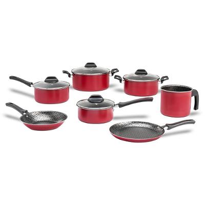 Jogo de Panelas 7 Peças Brinox Anis Antiaderente Pro-Flon Borgonha