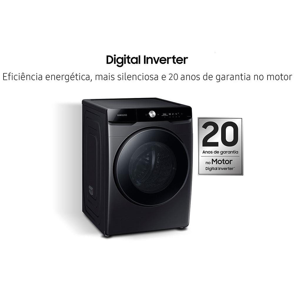 Lava e Seca Samsung Smart WD18T com AI Wash, Digital Inverter e Ecobubble Black Inox - 18/10 kg - 9