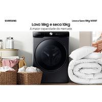 Lava e Seca Samsung Smart WD18T com AI Wash, Digital Inverter e Ecobubble Black Inox - 18/10 kg - 2