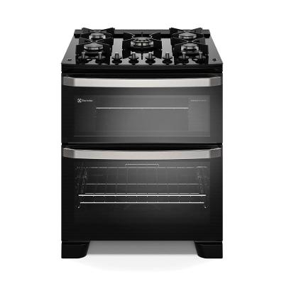 Fogão Electrolux Experience FE5DB 5 Bocas Mesa de Vidro Forno Duplo PerfectCook360 Preto