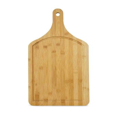 Tábua de Churrasco Euro Home Retangular 50x30cm Sulcos e Cabo Bambu Natural