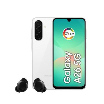 Smartphone Samsung Galaxy A26 5G Tela 6.7" 256GB Câmera Tripla 50MP Branco + Galaxy Buds Core Preto