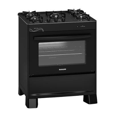 Fogão de Piso 5 Bocas Suggar Neo Glass Vidro Temperado Bivolt Preto