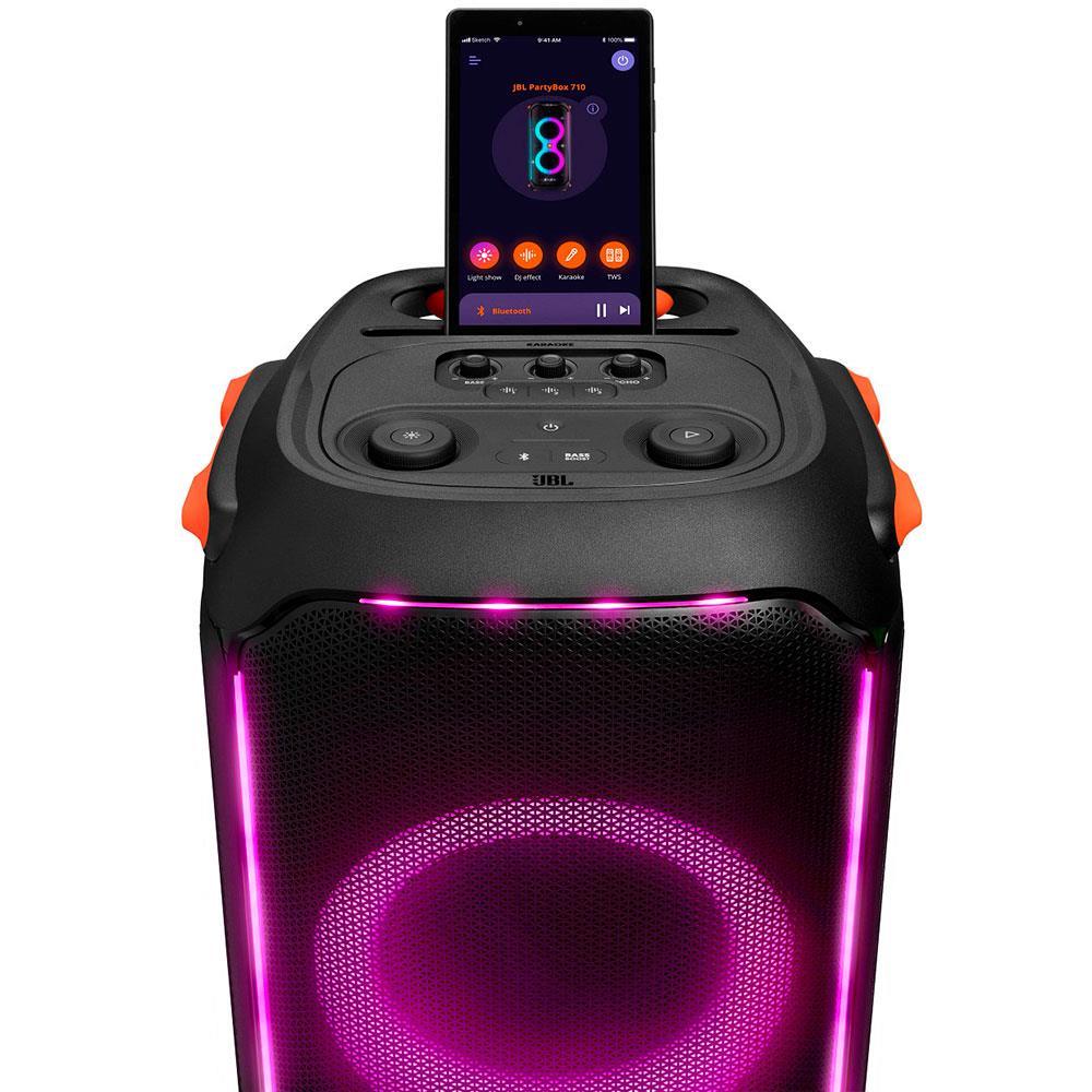 Caixa de Som Portátil JBL PartyBox 710 com Bluetooth, Luzes LED e À Prova de Respingos - 800W RMS - 4