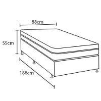 Cama Box Conjugada Solteiro Umaflex New Florença com Molas Ensacadas 55x88x188cm - Marrom/Bege - 6