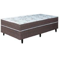 Cama Box Conjugada Solteiro Umaflex New Florença com Molas Ensacadas 55x88x188cm - Marrom/Bege - 2