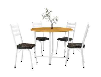 Conjunto de Mesa Redonda Artefamol Falcão com 4 Cadeiras 100cm