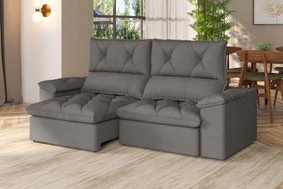 Sofá 3 Lugares Luizzi Atenas Retrátil Reclinável Veludo 210cm