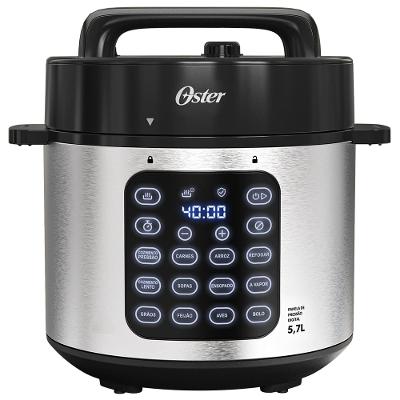 Panela de Pressão Elétrica Oster OPAN930 5,7L Inox Jateado Digital