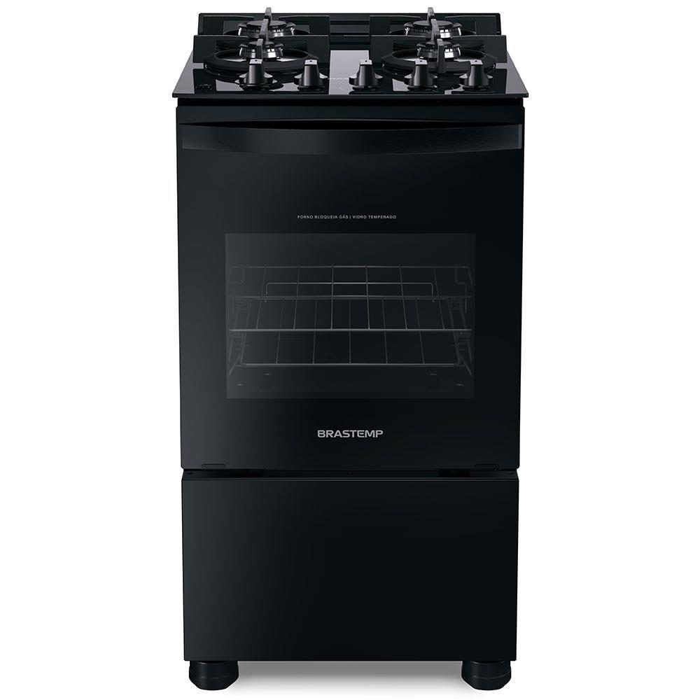 Fogão Brastemp 4 Bocas BFO4VAE com Mesa de Vidro, Grades Duplas de Ferro Fundido e Acendimento Automático Bivolt – Preto - 3