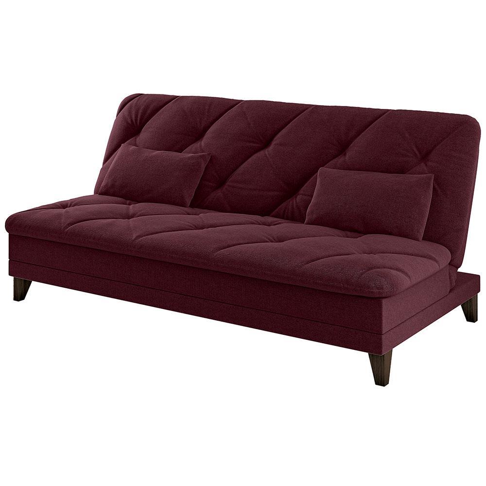 Sofá-Cama 3 Lugares Linoforte Jamile com Encosto Reclinável em Tecido Suede - 188cm de Largura - 6