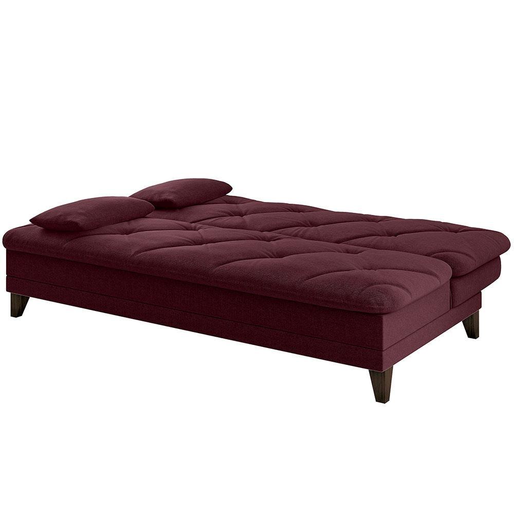 Sofá-Cama 3 Lugares Linoforte Jamile com Encosto Reclinável em Tecido Suede - 188cm de Largura - 8
