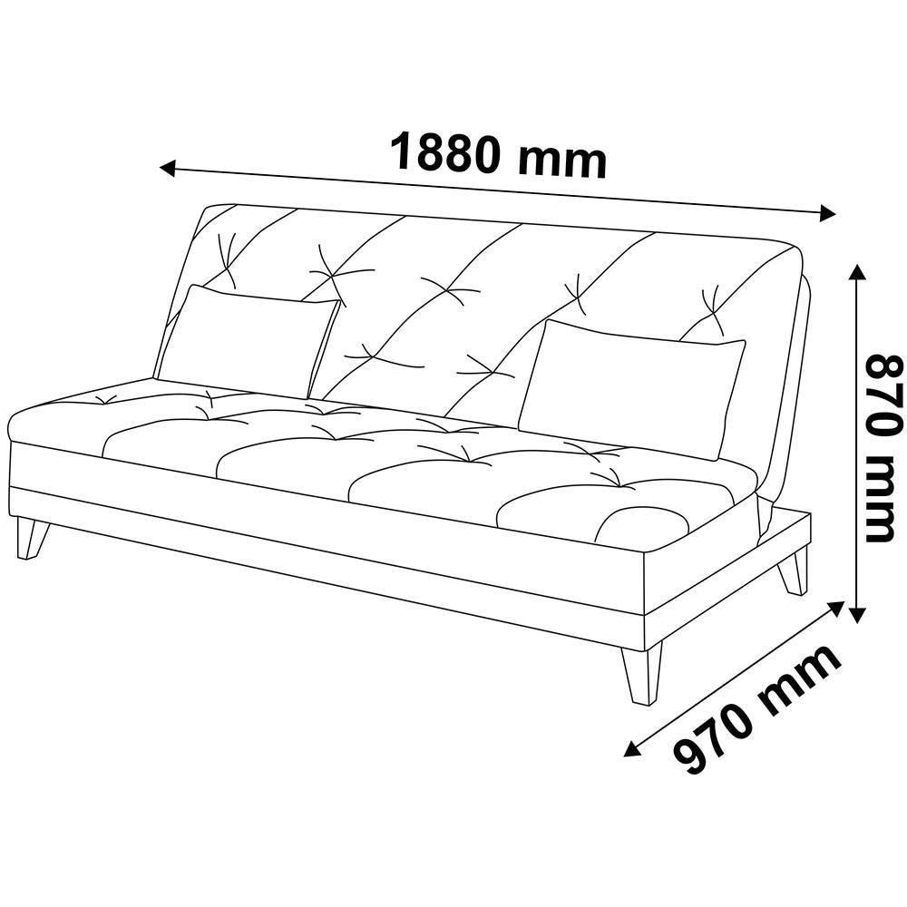 Sofá-Cama 3 Lugares Linoforte Jamile com Encosto Reclinável em Tecido Suede - 188cm de Largura - 9