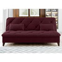 Sofá-Cama 3 Lugares Linoforte Jamile com Encosto Reclinável em Tecido Suede - 188cm de Largura - 1