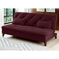 Sofá-Cama 3 Lugares Linoforte Jamile com Encosto Reclinável em Tecido Suede - 188cm de Largura - 2