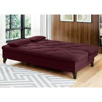 Sofá-Cama 3 Lugares Linoforte Jamile com Encosto Reclinável em Tecido Suede - 188cm de Largura