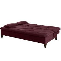 Sofá-Cama 3 Lugares Linoforte Jamile com Encosto Reclinável em Tecido Suede - 188cm de Largura - 8