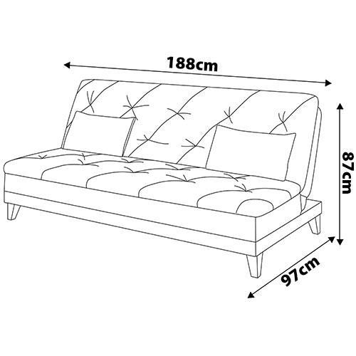 Sofá-Cama 3 Lugares Linoforte Jamile com Encosto Reclinável em Tecido Suede - 188cm de Largura - 9