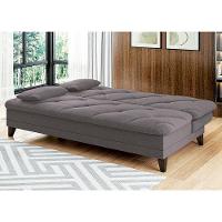 Sofá-Cama 3 Lugares Linoforte Jamile com Encosto Reclinável em Tecido Suede - 188cm de Largura