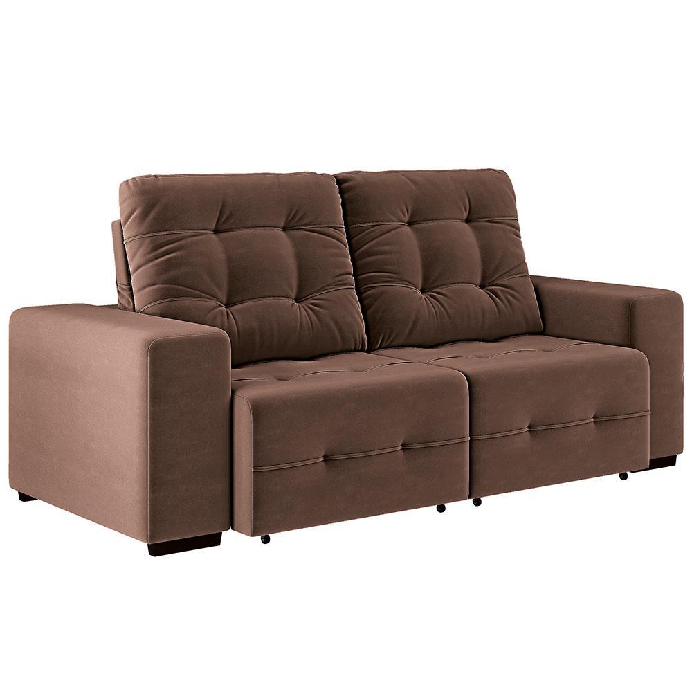 Sofá 3 Lugares Linoforte Bonno com 200 cm de Largura, Retrátil e Reclinável, Revestido em Tecido Suede - 2