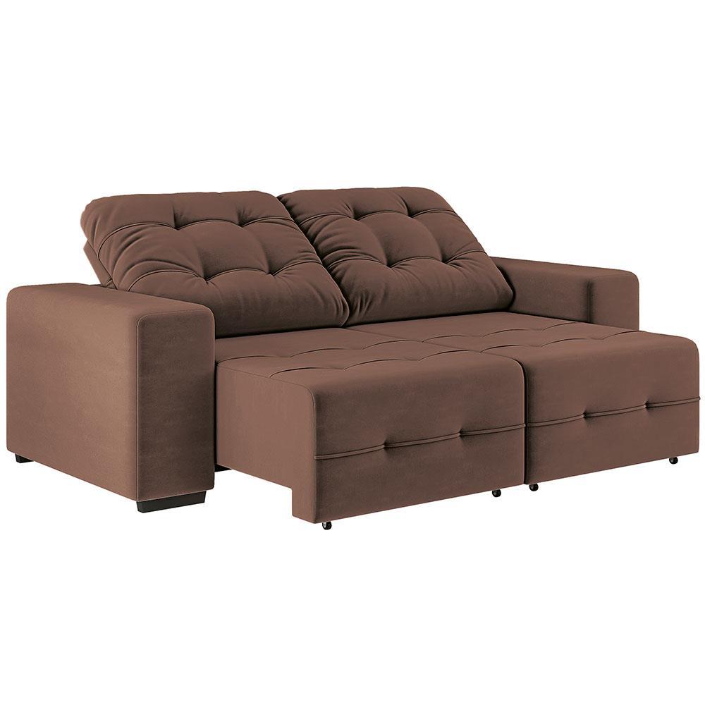 Sofá 3 Lugares Linoforte Bonno com 200 cm de Largura, Retrátil e Reclinável, Revestido em Tecido Suede - 9