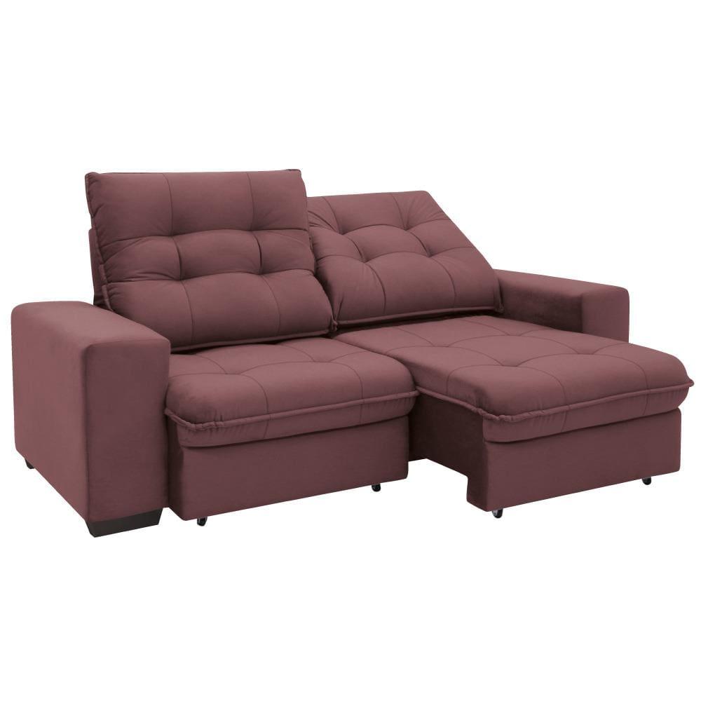Sofá 3 Lugares Linoforte Benetton Retrátil e Reclinável, Revestido em Tecido Suede - 200cm de largura - 4