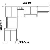 Cozinha Compacta Poliman Barcelona com 8 Portas e 3 Prateleiras - 258cm de largura - 5