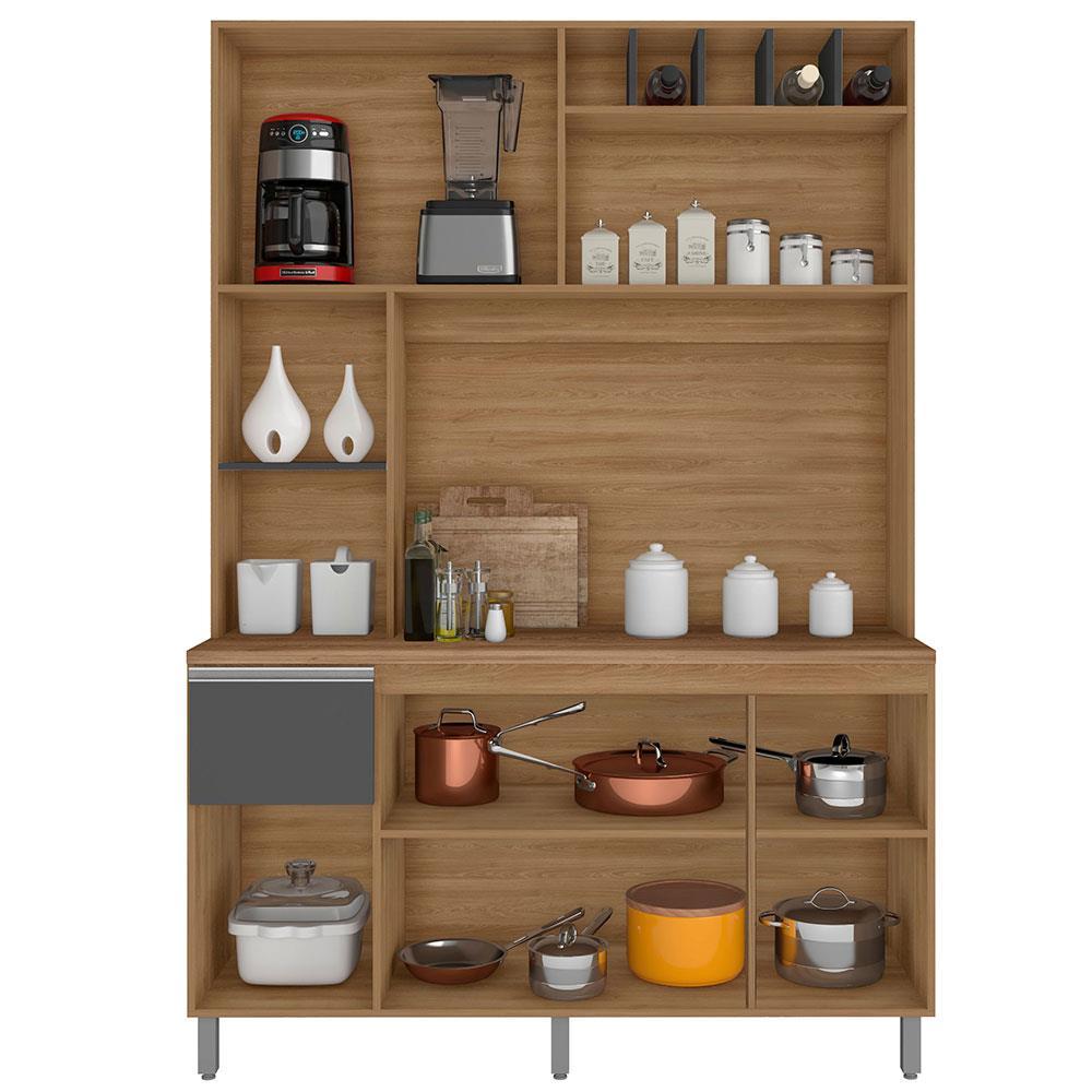Cozinha Compacta Poliman Alice com 6 Portas, 1 Gaveta e 2 Prateleiras - 160cm de largura - 3