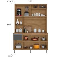 Cozinha Compacta Poliman Alice com 6 Portas, 1 Gaveta e 2 Prateleiras - 160cm de largura - 6