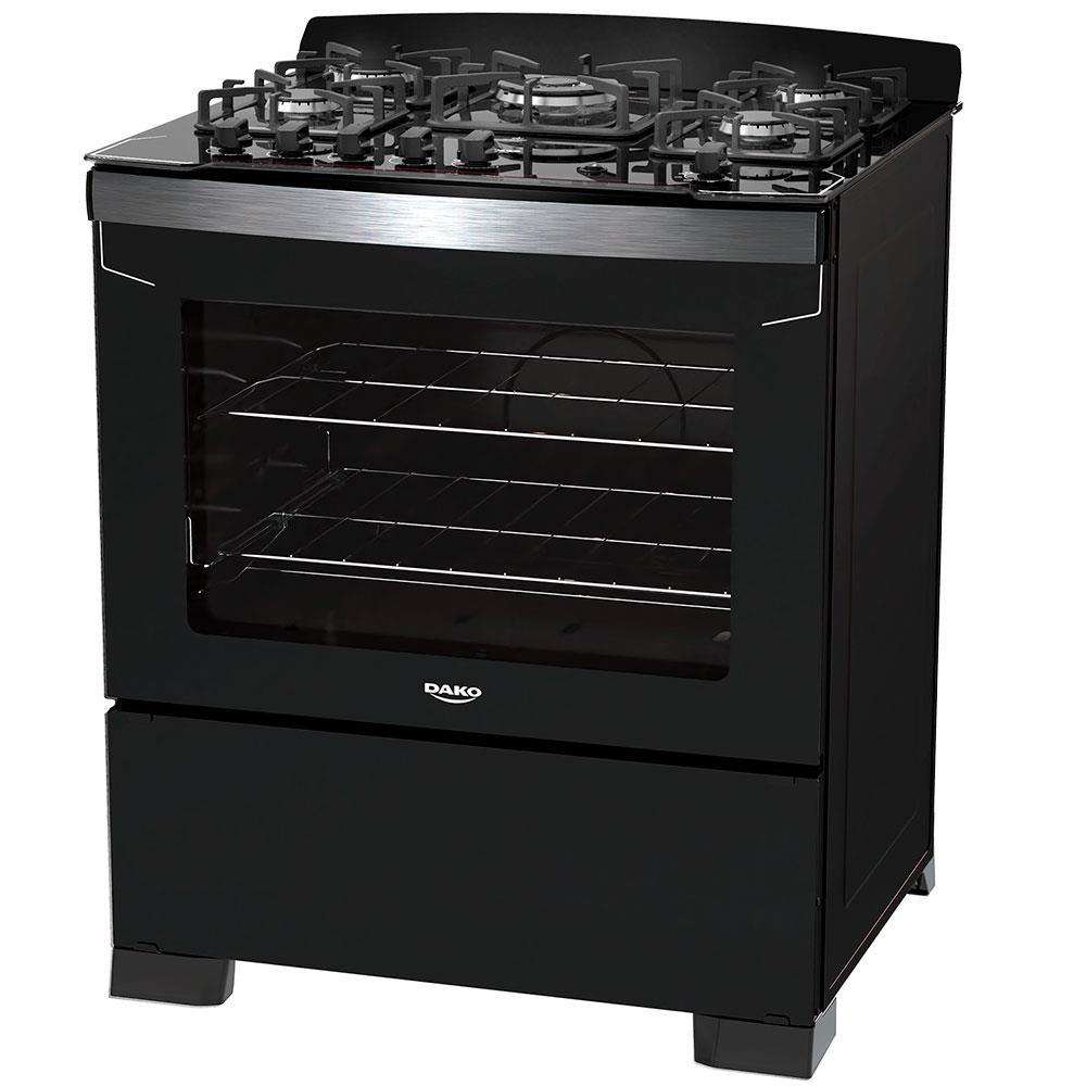 Fogão Dako 5 Bocas Diplomata com Mesa de Vidro, Acendimento Automático e Queimador Tripla Chama Bivolt – Preto - 2