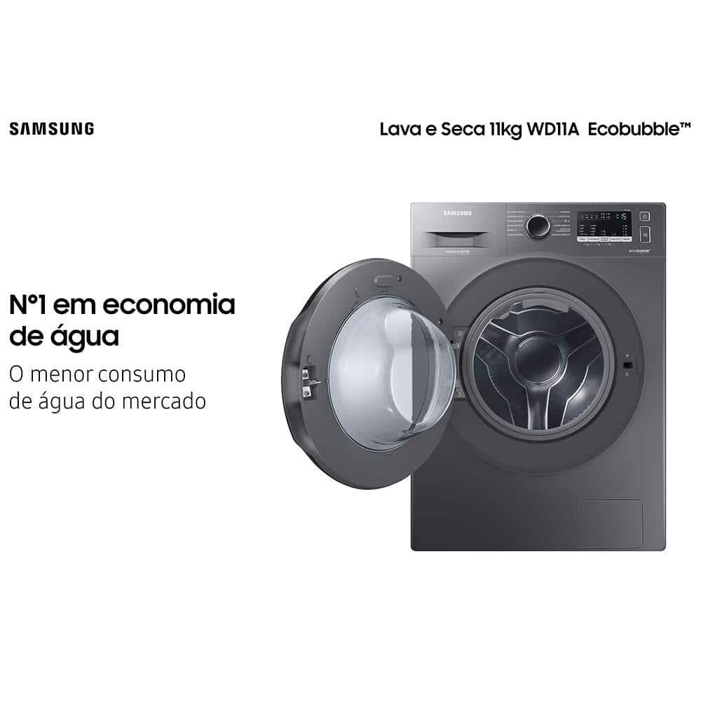 Lava e Seca Samsung WD11A 3 em 1 Inox Look com Ecobubble e Lavagem a Seco WD11A4453BX – 11 kg - 2
