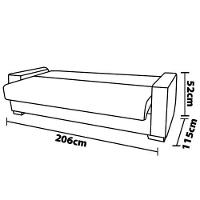 Sofá-Cama 3 Lugares Matrix Grazi Revestido em Veludo - 206cm de largura - 21