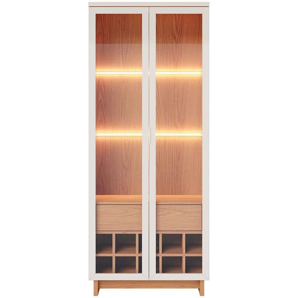 Cristaleira Colibri Guanabara MDP com 3 Prateleiras, 2 Portas de Vidro, 1 Gaveta e 1 Adega - 2