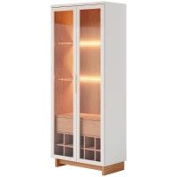 Cristaleira Colibri Guanabara MDP com 3 Prateleiras, 2 Portas de Vidro, 1 Gaveta e 1 Adega