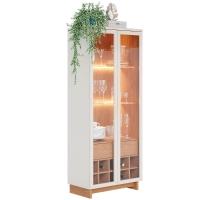 Cristaleira Colibri Guanabara MDP com 3 Prateleiras, 2 Portas de Vidro, 1 Gaveta e 1 Adega - 6