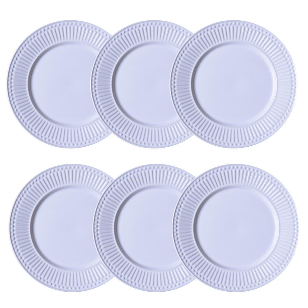 Conjunto de Pratos Rasos Porto Brasil Roma em Faiança Feldspática – 6 Peças - 1