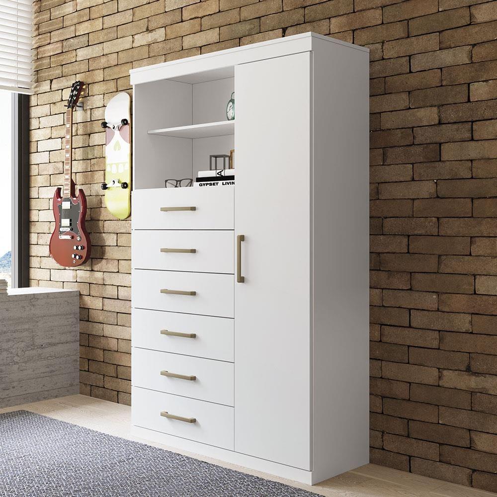 Cômoda Multiuso Santos Andirá Marabá com 1 Porta e 6 Gavetas - 1