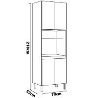 Paneleiro Duplo Demóbile Firenze com 4 Portas, 4 Prateleiras e Nicho para Micro-ondas - 5