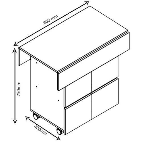Mesa Retangular Nova Móbile Moove com 4 Bancos, Prateleira e Tampo Dobrável - 7