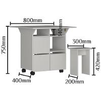 Mesa Retangular Nova Móbile Moove com 4 Bancos, Prateleira e Tampo Dobrável - 6