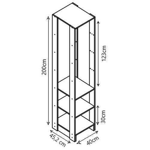 Armário Closet Nova Mobile Slim Yes com 3 Prateleiras e Cabideiro - 3