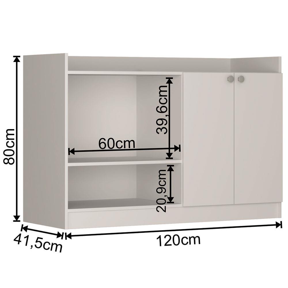 Balcão Micro-ondas Nova Móbile Classic com 2 Portas e 2 Prateleiras - 3