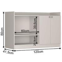 Balcão Micro-ondas Nova Móbile Classic com 2 Portas e 2 Prateleiras - 3