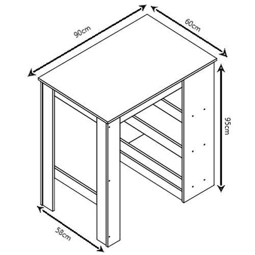 Mesa Retangular Nova Móbile Slin com Prateleira - 4