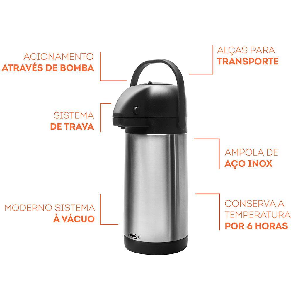 Garrafa Térmica Brinox 2,5 Litros - 2