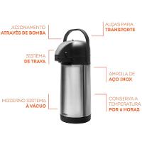 Garrafa Térmica Brinox 2,5 Litros - 2