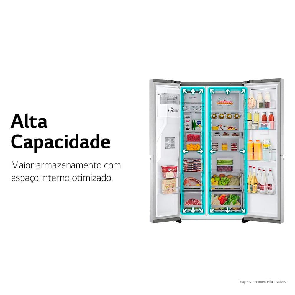 Geladeira LG Frost Free 598L Side by Side Inverter GC-X257CSH Tecnologia InstaView e Uvnano Aço Escovado - 9