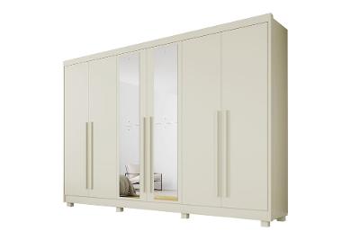 Guarda-Roupa Casal Mademarques Coliseu 6 Portas de Bater Espelho 4 Gavetas