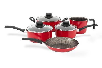 Conjunto de Panelas Multiflon Gourmet 5 Peças Alumínio Antiaderente Ultra Vermelho